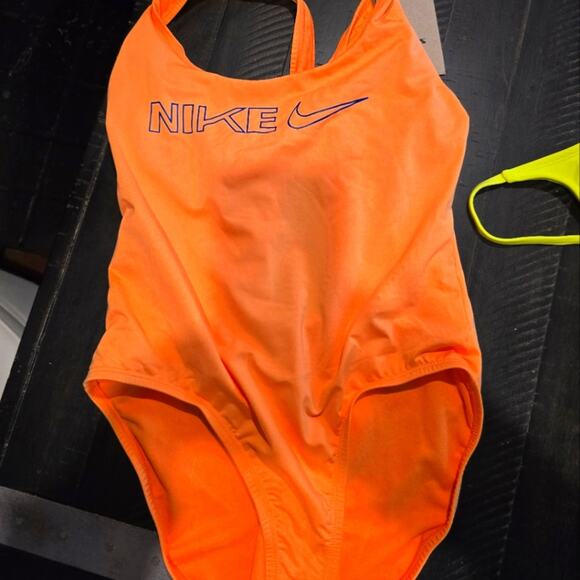 NWT Nike HydraStrong Swimsuit One Piece Sport Race Orange Womens Size L - Picture 1 of 7
